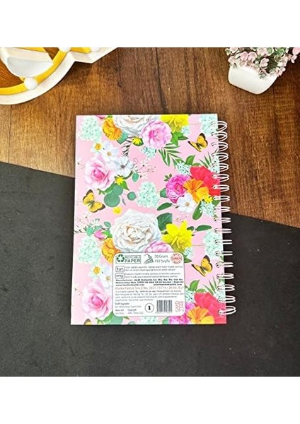 Renkli Follow Your Dreams Tasarımlı Çizgili Spiralli Defter