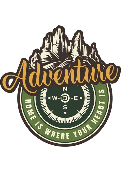 Aksesuar Adventure Camping Pusula Sticker Off Road Sticker 13 x 13 cm