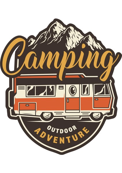 Aksesuar Off Road Camping Adventure Kamp Offroad Sticker Karavan 10 x 9 cm