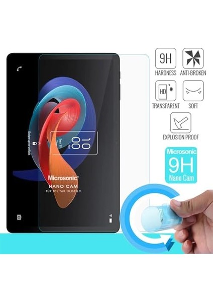 Tcl Tab 10 Gen 2 Nano Glass Cam Ekran Koruyucu [tab 10 Gen 2 ile Uyumlu Ekran Koruyucu - Şeffaf]