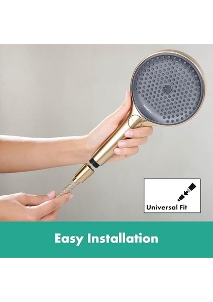 28260990 Designflex Tekstil, 63 Inç Parlak Altın Optik El Duşu Hortumu