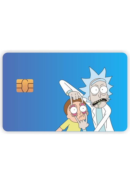 Aksesuar Rick And Morty Kart Kaplama Sticker Kart Etiketi