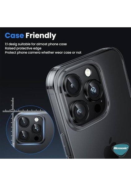 Apple iPhone 16 Pro Tekli Kamera Lens Koruma Camı Gold