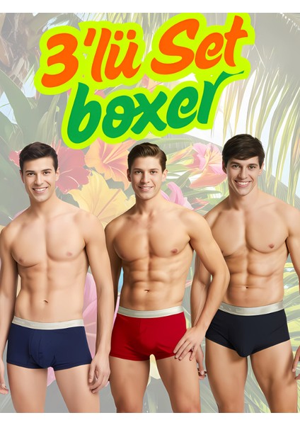 Erkek Micro Modal Boxer 3lü Set