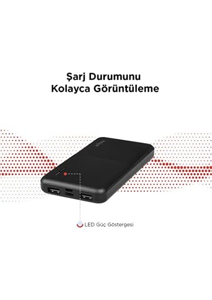 By PB08 10.000MAH Taşınabilir Şarj Aleti/powerbank