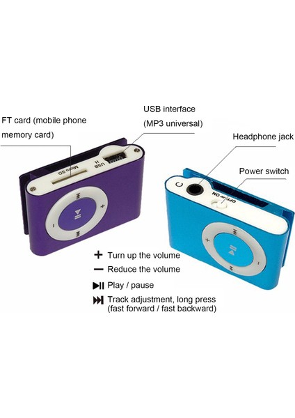Mini Taşınabilir USB Mp3 Çalar Mini Klip Mp3 Su Geçirmez Spor Kompakt Metal Mp3 Müzik Çalar Tf Kart Yuvası ile (Yurt Dışından)