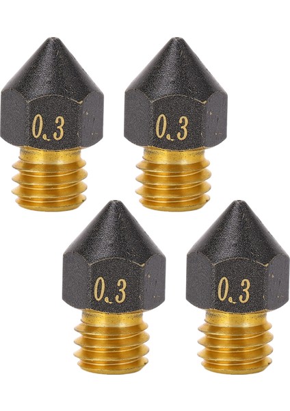 4 Adet 3D Yazıcı Nozulu Üç Delikli Yüksek Akışlı Hızlı Baskı Ekstrüderleri Ptfe Kaplamalı Pirinç Baskı Kafası Ender‑3 Ender‑3 Pro 3D Yazıcı 0.3mm (Yurt Dışından)