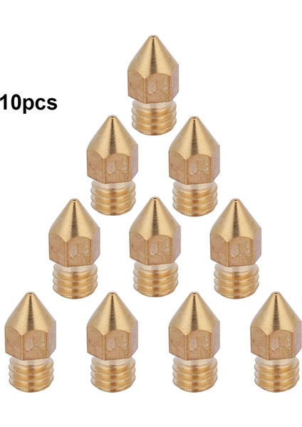 10 Adet Mk8 Pirinç Ekstruder Nozulu 3D Yazıcı Cr-10 A8 1.75MM/0.4MM (Yurt Dışından)