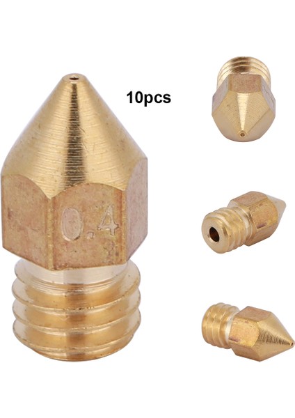 10 Adet Mk8 Pirinç Ekstruder Nozulu 3D Yazıcı Cr-10 A8 1.75MM/0.4MM (Yurt Dışından)