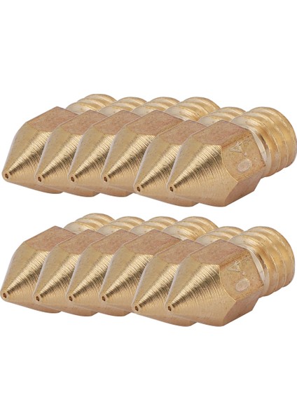 10 Adet Mk8 Pirinç Ekstruder Nozulu 3D Yazıcı Cr-10 A8 1.75MM/0.4MM (Yurt Dışından)