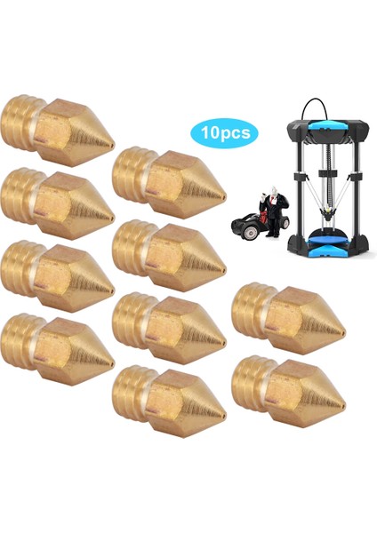 10 Adet Mk8 Pirinç Ekstruder Nozulu 3D Yazıcı Cr-10 A8 1.75MM/0.4MM (Yurt Dışından)