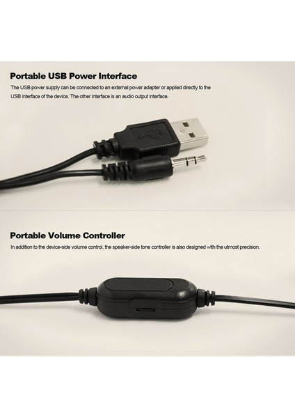 Bilgisayar Hoparlörü Taşınabilir USB Güç Kaynaklı Stereo Surround Kablolu Hoparlörler Dizüstü Telefon Masaüstü Pc Tv Siyah (Yurt Dışından)