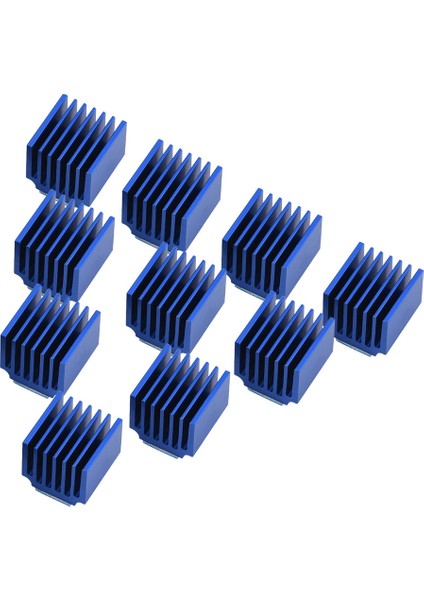 10 Adet Alüminyum Adım Motoru Sürücüsü Isı Emici Soğutma Yüzgeci 3D Yazıcı Için Arka Yapıştırıcı ile Mavi (Yurt Dışından)