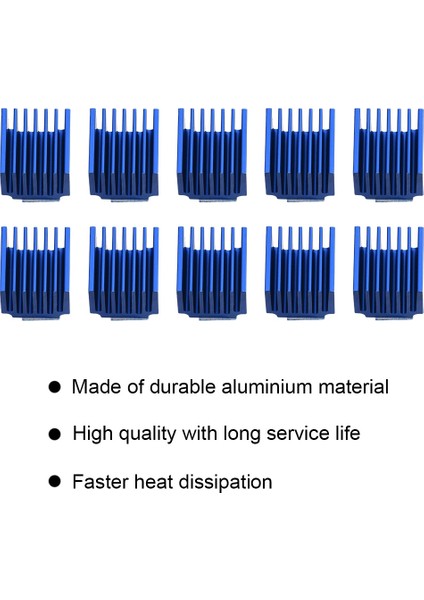 10 Adet Alüminyum Adım Motoru Sürücüsü Isı Emici Soğutma Yüzgeci 3D Yazıcı Için Arka Yapıştırıcı ile Mavi (Yurt Dışından) modelleri
