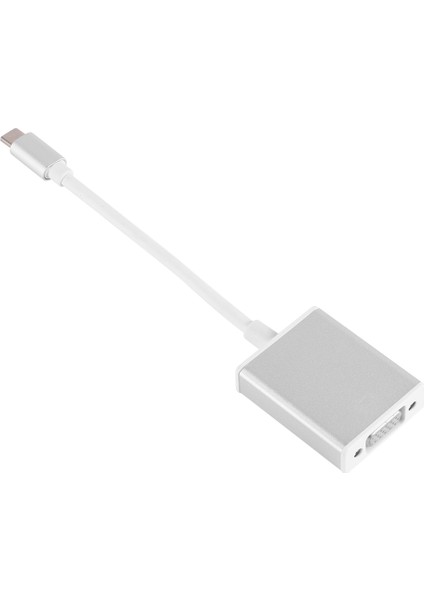 USB 3.1 Type C - VGA Video Adaptörü Dönüştürücü Kablo Tel Fiş Konnektörü Gümüş (Yurt Dışından)