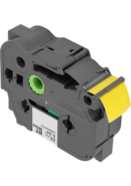 Brother Tze 651 P Touch Siyah Üzerine Sarı Lamine Etiket Bandı 24MM ile Uyumludur (Yurt Dışından)
