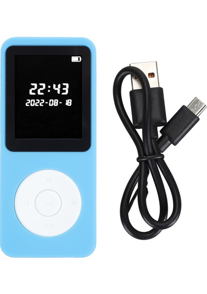 Mp3 Çalar Bluetooth 5.0 1.77 Inç LCD Ekran Dahili Hd Hoparlör Taşınabilir Hifi Müzik Çalar Fm Radyo Kaydedici Çalar Saat Mavi Hafıza Kartı Yok (Yurt Dışından)