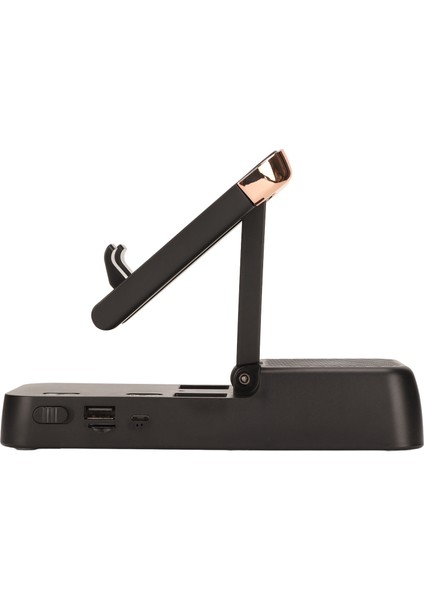 Telefon Standı Bluetooth Hoparlör Kaymayı Önleyen Hd Stereo Cep Telefonu Tutucu Tabletler Için Kablosuz Hoparlör Siyah (Yurt Dışından)