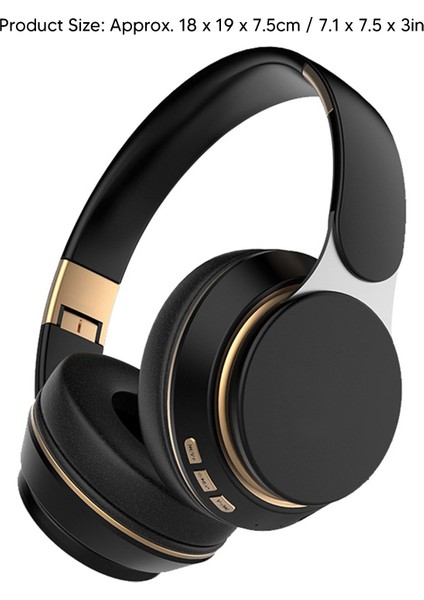 Bluetooth Kulaklık Gürültü Önleyici Stereo Derin Bas Katlanabilir Geri Çekilebilir Kulak Üstü Kablosuz Kulaklık Spor Seyahat Için (Yurt Dışından)