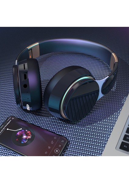 Bluetooth Kulaklık Gürültü Önleyici Stereo Derin Bas Katlanabilir Geri Çekilebilir Kulak Üstü Kablosuz Kulaklık Spor Seyahat Için (Yurt Dışından)
