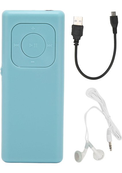 Mp3 Çalar Kayıpsız Ses Desteği 64G Hafıza Kartı Taşınabilir Mini Müzik Çalar Çalışma Iş Dinlenme Mavi (Yurt Dışından)