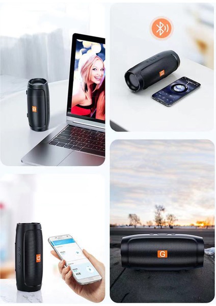 Kablosuz Bluetooth Hoparlör Açık Hava Araba Kartı ve Ev Masaüstü Mini Taşınabilir USB Subwoofer Siyah (Yurt Dışından)