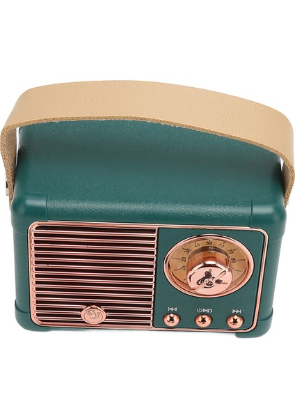 Retro Bluetooth Hoparlör Hifi Stereo Hızlı Iletim Düşük Güç Tüketimi Taşınabilir Vintage Hoparlör Ev Dış Mekan Yeşil (Yurt Dışından)