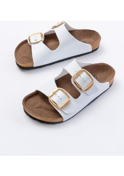 ASKAP-101 Beyaz Günlük Birkenstock Kadın Terlik