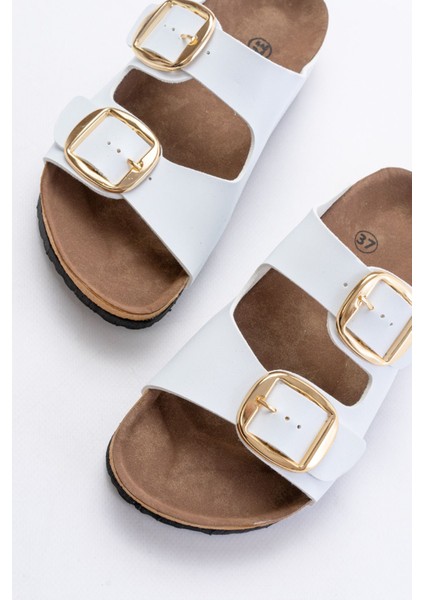 ASKAP-101 Beyaz Günlük Birkenstock Kadın Terlik