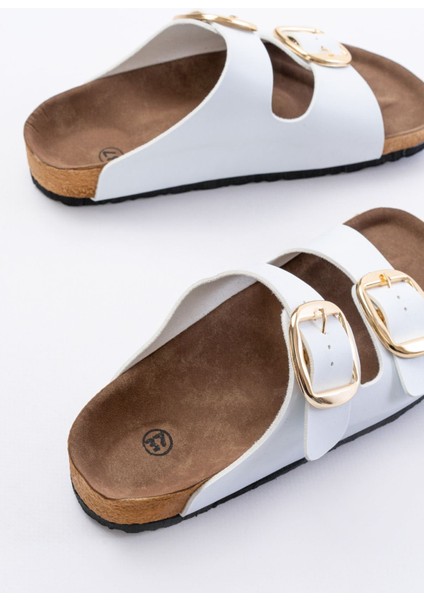 ASKAP-101 Beyaz Günlük Birkenstock Kadın Terlik