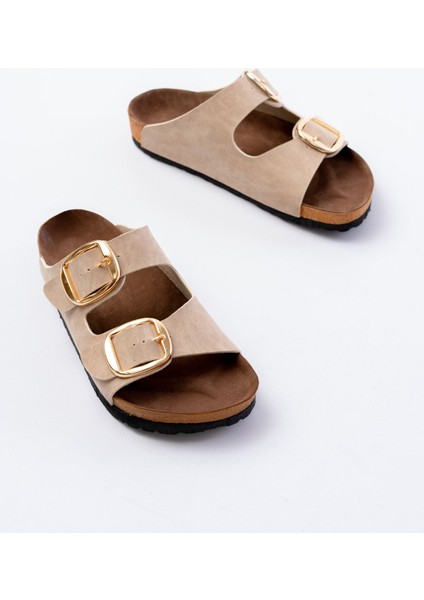 ASKAP-101 Bej Günlük Birkenstock Kadın Terlik