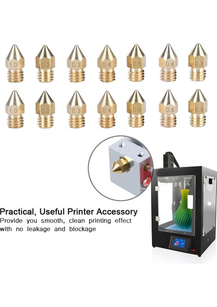 14 Adet 7 Boyut 3D Yazıcı Parçaları Ekstruder Pirinç Nozul Baskı Kafası Yazıcı Aksesuarları (Yurt Dışından)