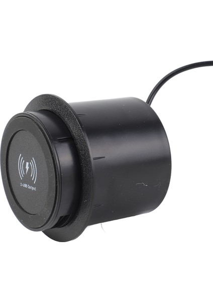 Kablosuz Şarj Cihazı Çok Işlevli Çift USB Port Adaptörü 10W Masaya Gizli Gömülü Kablosuz Şarj Pedi (Yurt Dışından)