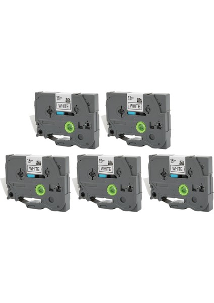 5 Adet Etiket Yapıcı Bant Siyah Beyaz 12MM Genişlik 8m Uzunluk Su Geçirmez Yazıcı Etiket Yapıcı Bant P Touch Için Pt D210 (Yurt Dışından)
