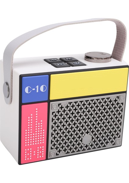 Bluetooth Hoparlör 5W Stereo Ses Modern Sevimli Piksel Tarzı Taşınabilir Kablosuz Küçük Hoparlör Açık Hava Seyahat Partisi Beyaz (Yurt Dışından)