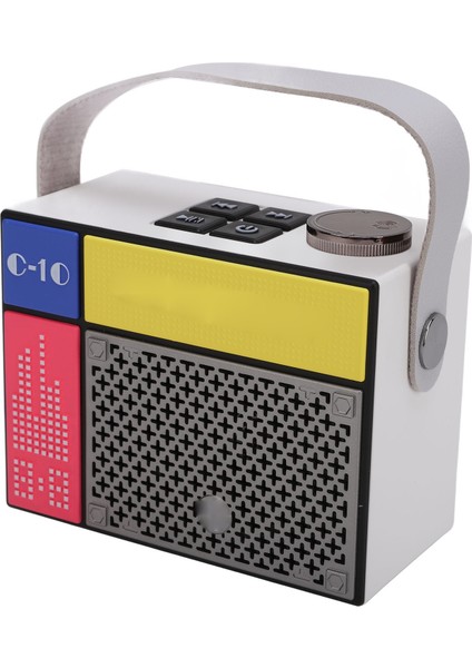 Bluetooth Hoparlör 5W Stereo Ses Modern Sevimli Piksel Tarzı Taşınabilir Kablosuz Küçük Hoparlör Açık Hava Seyahat Partisi Beyaz (Yurt Dışından)