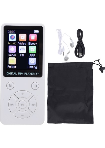 Müzik Çalar Kablosuz Bluetooth 1.8 Inç Ekran 5 Saat Oynatma Hi Fi Ses Taşınabilir Mp3 Müzik Çalar Koşu, Koşu, Bisiklet Beyaz (Yurt Dışından)