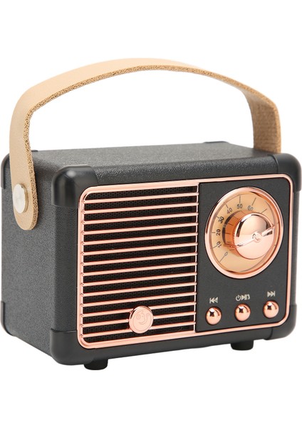 Retro Bluetooth Hoparlör Hifi Stereo Hızlı Iletim Düşük Güç Tüketimi Taşınabilir Vintage Hoparlör Ev Dış Mekan Siyah (Yurt Dışından)