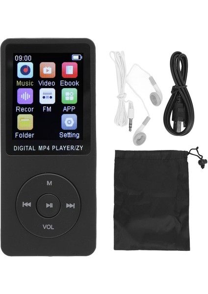 Bluetooth 5.0 Hifi 1.8 Inç Ekranlı Taşınabilir Mp3 Müzik Çalar Fm Radyo Ses Kaydedici E-Kitap Spor Koşu Siyah (Yurt Dışından)