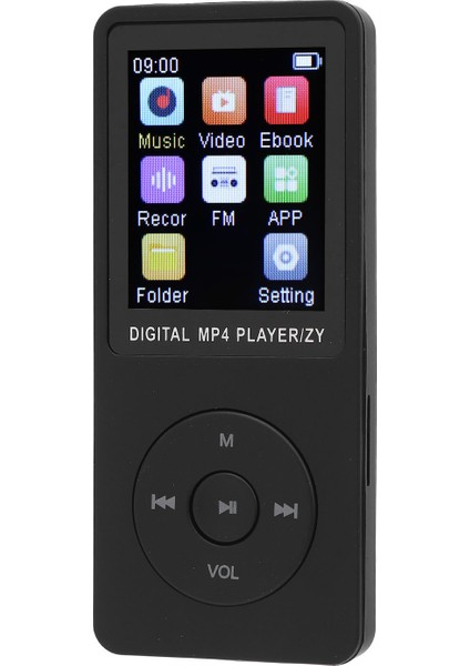 Bluetooth 5.0 Hifi 1.8 Inç Ekranlı Taşınabilir Mp3 Müzik Çalar Fm Radyo Ses Kaydedici E-Kitap Spor Koşu Siyah (Yurt Dışından)