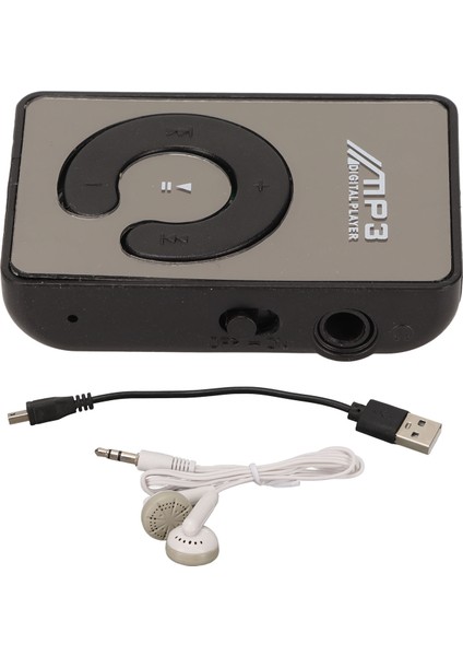 Günlük Okul Için Hafıza Kartı Yuvalı Sırt Klipsli Çalar Taşınabilir Hafif Mini Mp3 Müzik Çalar Siyah (Yurt Dışından)