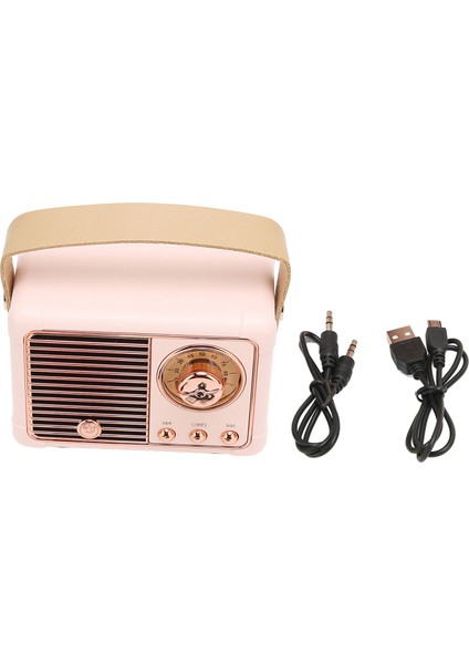 Retro Bluetooth Hoparlör Hifi Stereo Hızlı Iletim Düşük Güç Tüketimi Taşınabilir Vintage Hoparlör Ev Dış Mekan Pembe (Yurt Dışından)
