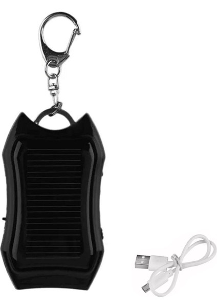 Güneş Enerjili Taşınabilir Şarj Cihazı Anahtarlık Mini Power Bank LED El Feneri Açık Hava USB Pil Paketi Acil Telefon Şarj Cihazı (Yurt Dışından)
