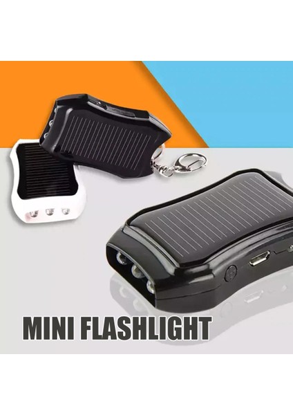 Güneş Enerjili Taşınabilir Şarj Cihazı Anahtarlık Mini Power Bank LED El Feneri Açık Hava USB Pil Paketi Acil Telefon Şarj Cihazı (Yurt Dışından) modelleri