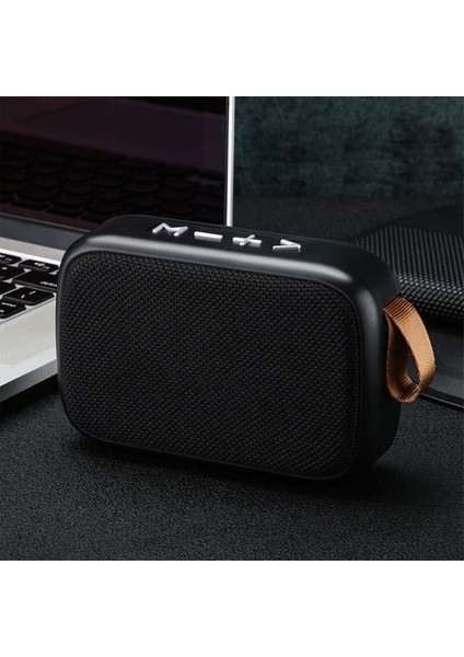 Mini Bluetooth Hoparlör Stereo Subwoofer Destekli Hafıza Kartı Taşınabilir Kablosuz Hoparlör El Askısı Siyah (Yurt Dışından)