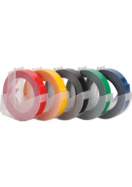 5 Adet Kabartma Bant Kılavuzu 3D Dekoratif Kılavuzu Kendin Yap Pvc Etiket Yapıcı Bant 9mm 3 Metre Bir Set (Yurt Dışından)