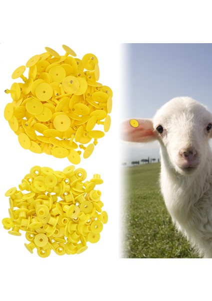 100 Adet Hayvan Kulak Etiketi Plastik Kimlik Kartı Anti Kayıp Işaretleyici Çiftlik Sığır Koyun Pigsyellow (Yurt Dışından)