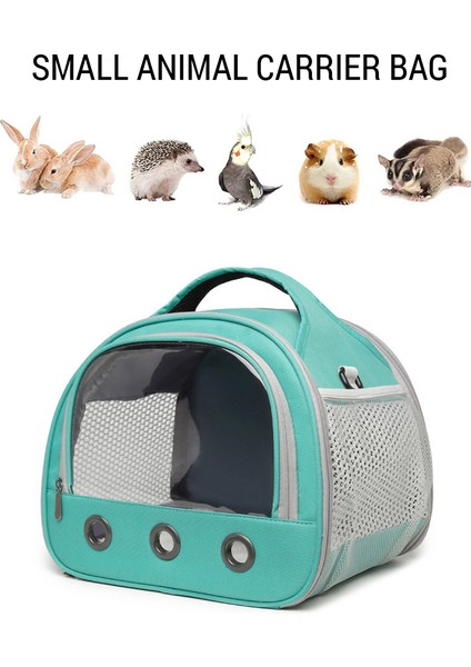 Taşınabilir Hamster Taşıma Çantası Nefes Kobay Açık Havada Şeffaf Pencere ile Çanta Tavşanlar Küçük Hayvan Seyahat Çantası Omuz Askısı ile (Yurt Dışından)