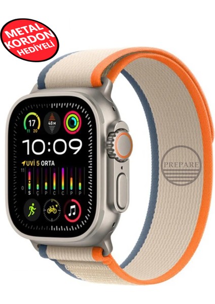 Prepare Ultra 2 Akıllı Saat Çelik Kordon Hediyeli Gri Kasa 49MM Nfc Bildirim Sesli Arama Özellikli LG68
