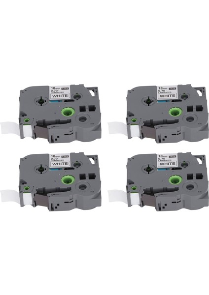 Etiket Yapıcı Bant 18MM Genişlik 8m Uzunluk Siyah Üzerine Beyaz Etiket Yapıcı Yedekleri Tze 141 Için Tze 241 Için Tze 541 Için Tze 641 Için Beyaz Kutu 4'lü (Yurt Dışından) indirimleri